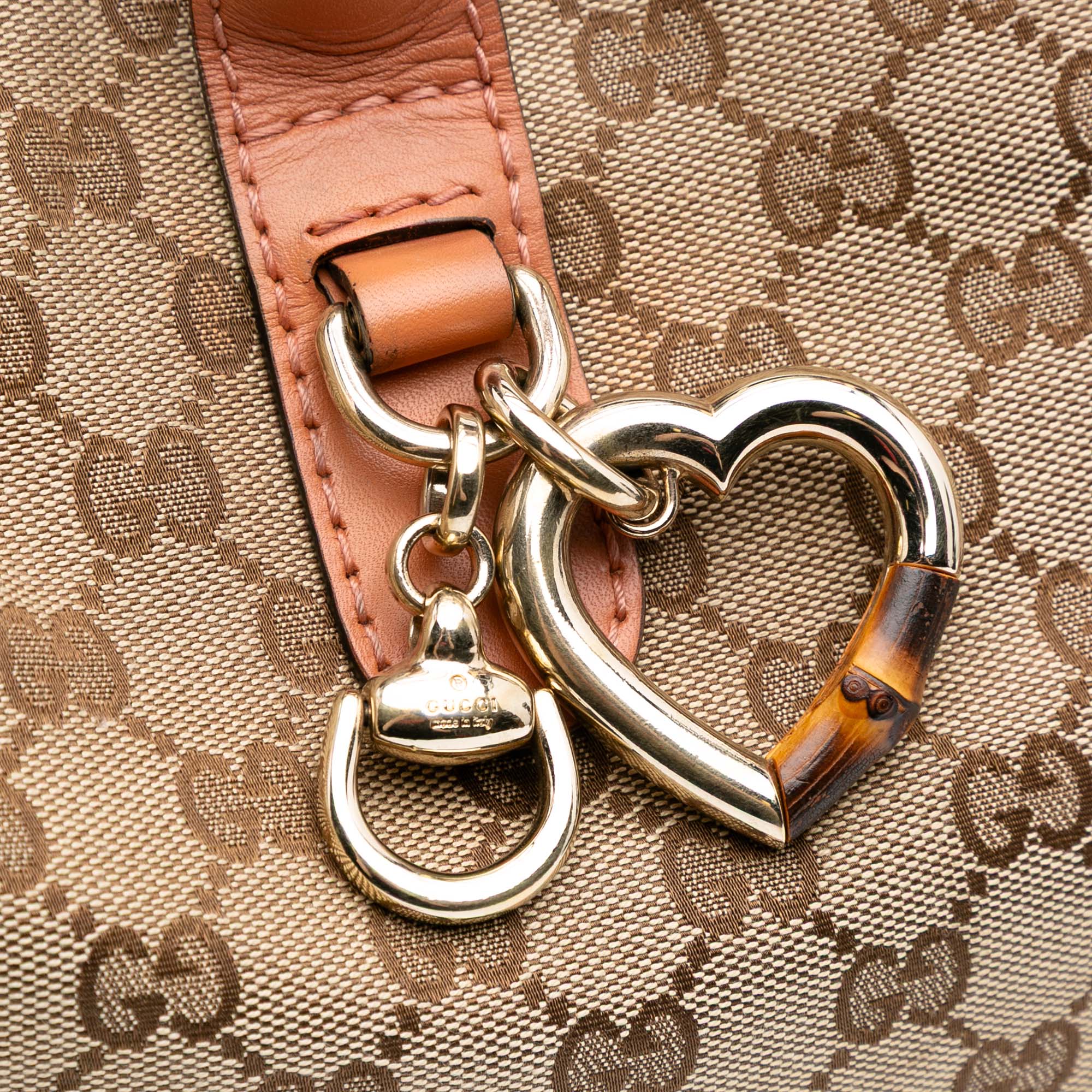 GG Canvas Heart Bit Tote