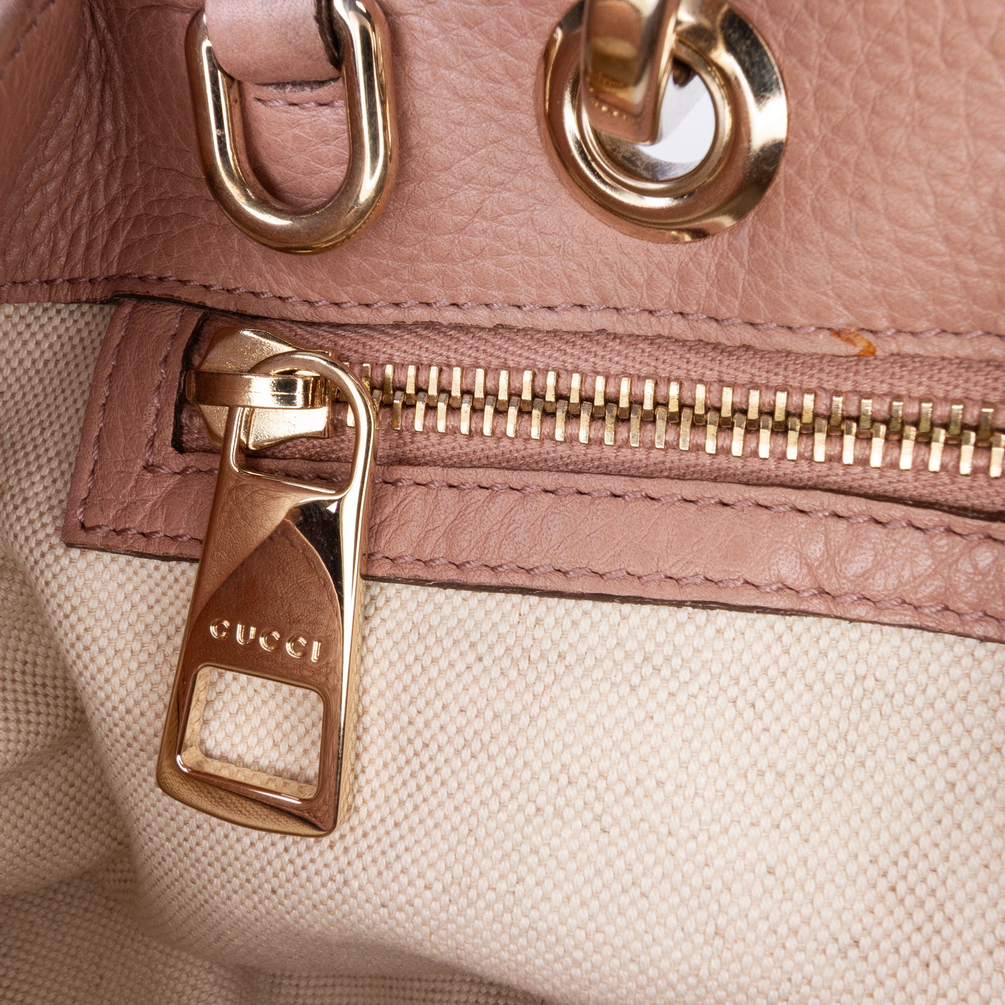 Small Calfskin Bamboo Shopper Satchel