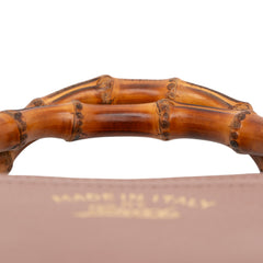 Small Calfskin Bamboo Shopper Satchel