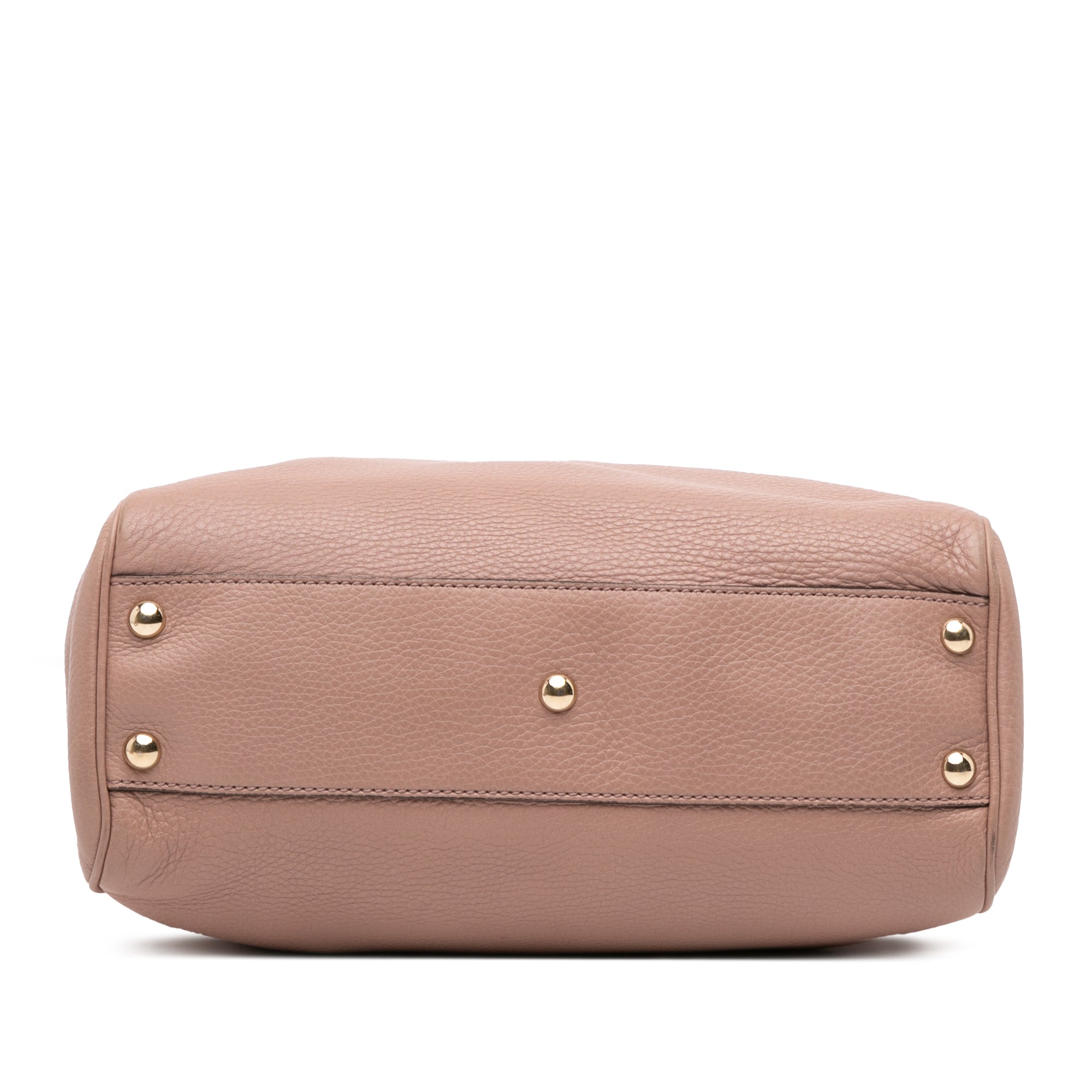 Small Calfskin Bamboo Shopper Satchel