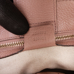 Small Calfskin Bamboo Shopper Satchel