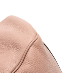 Small Calfskin Bamboo Shopper Satchel