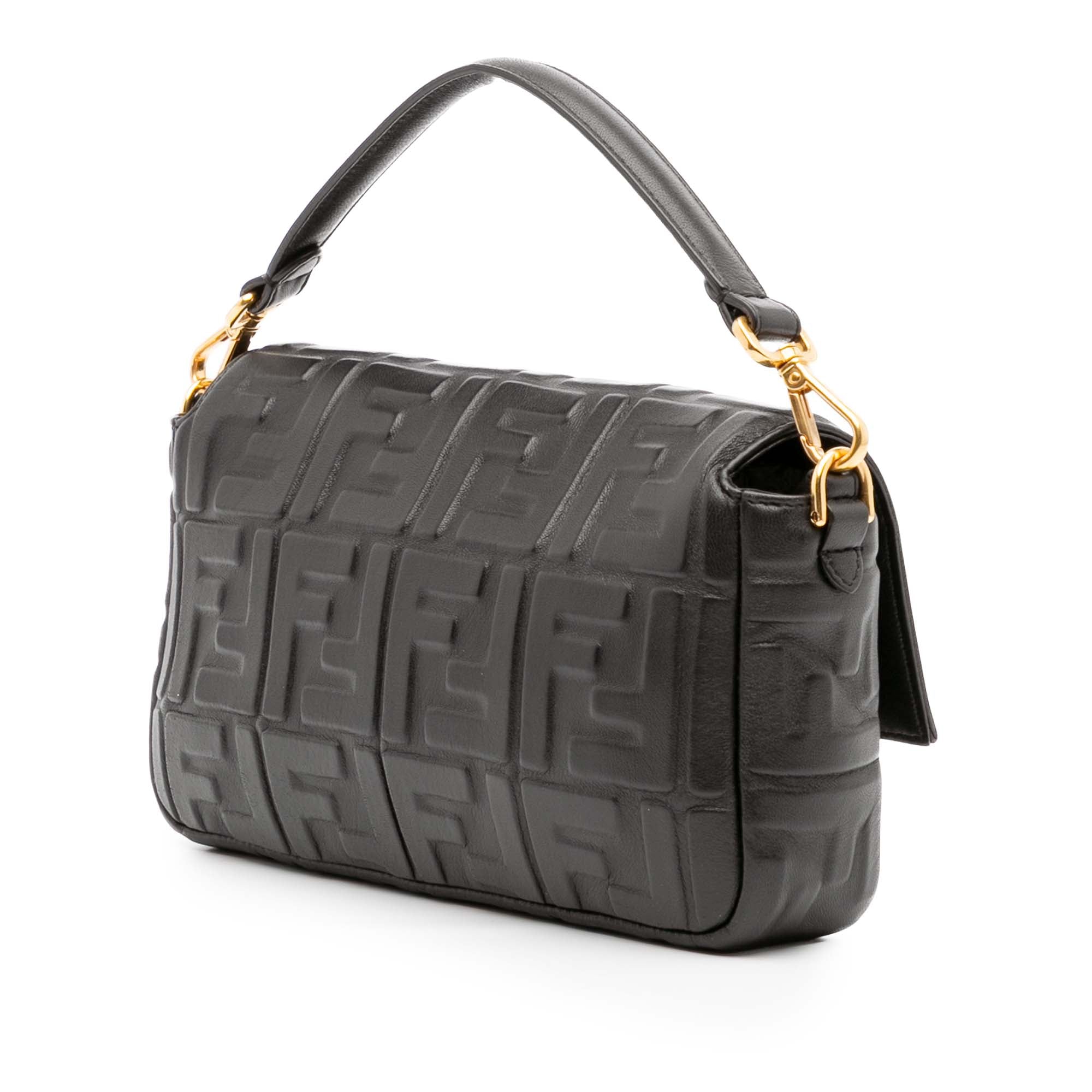 Zucca Embossed Leather Baguette Satchel