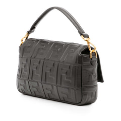 Zucca Embossed Leather Baguette Satchel