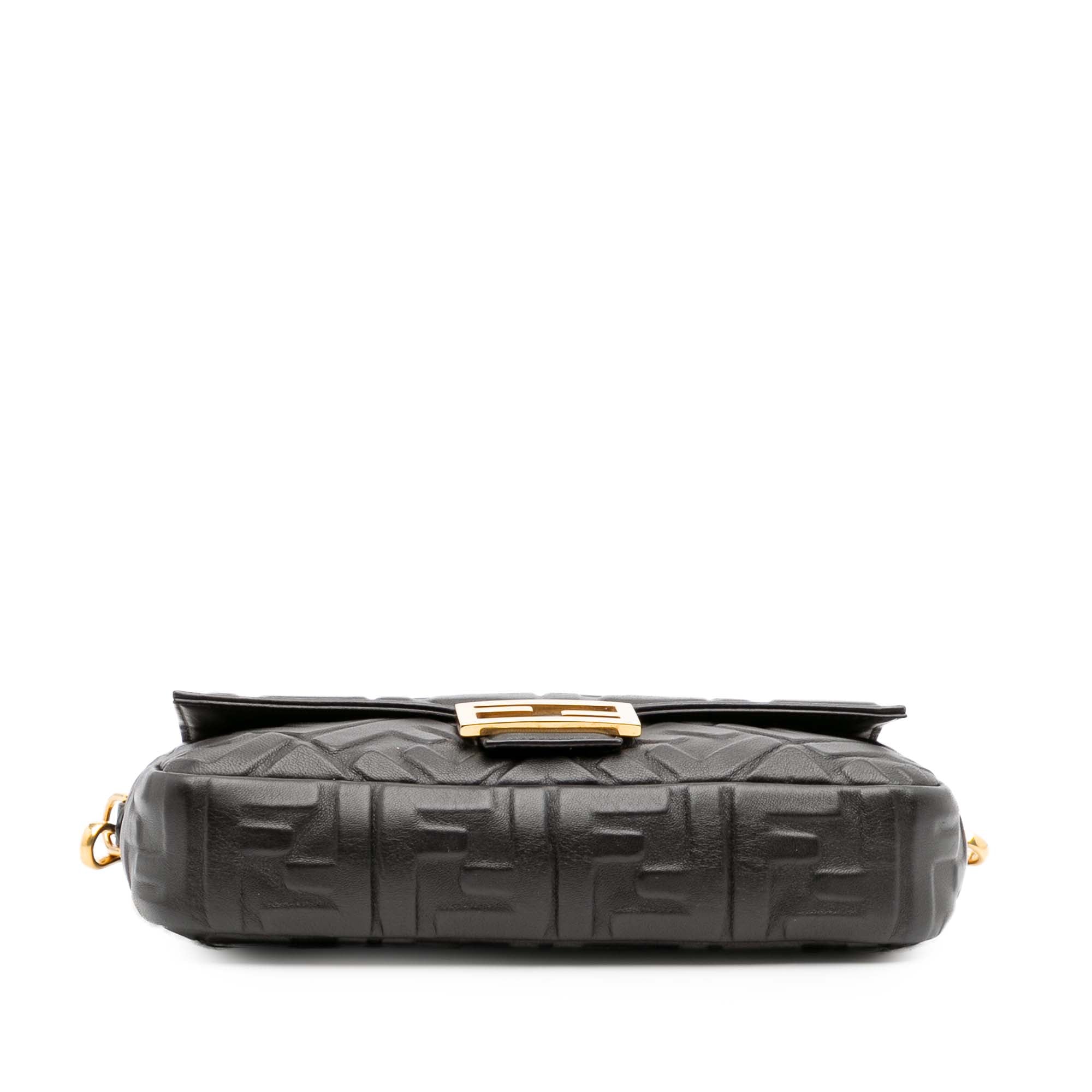 Zucca Embossed Leather Baguette Satchel