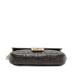 Zucca Embossed Leather Baguette Satchel
