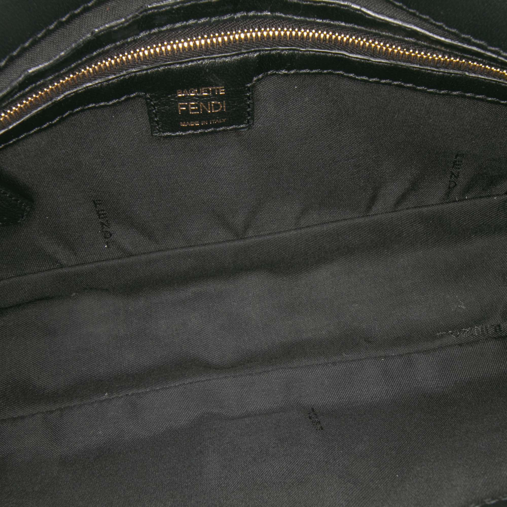 Zucca Embossed Leather Baguette Satchel