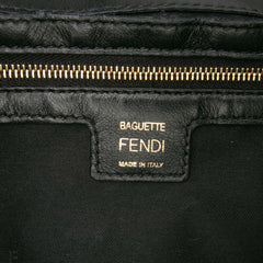 Zucca Embossed Leather Baguette Satchel