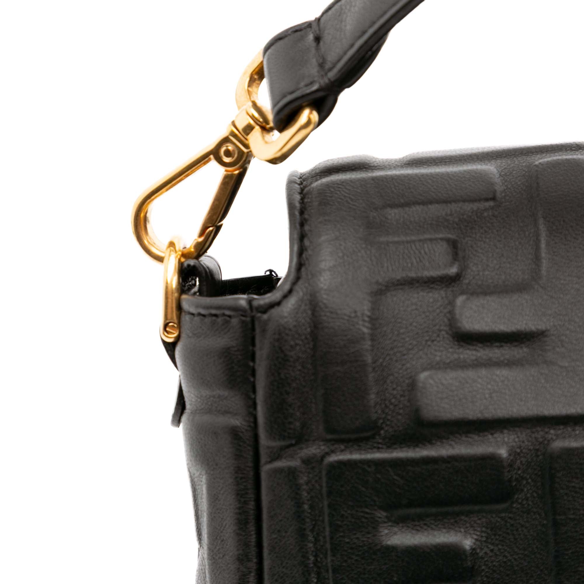 Zucca Embossed Leather Baguette Satchel