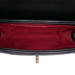 Mini CC Quilted Calfskin Round Moon Messenger Flap
