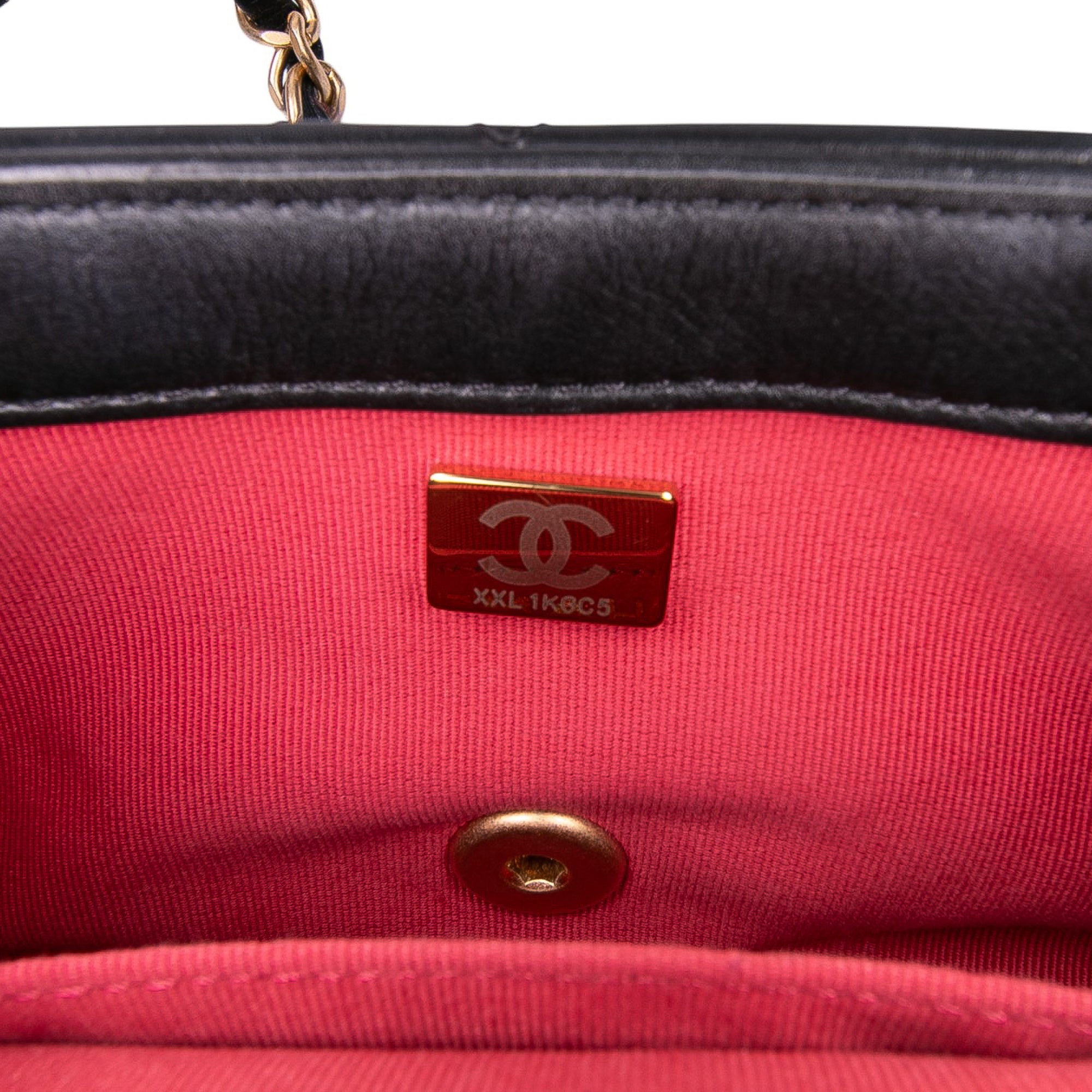 Mini CC Quilted Calfskin Round Moon Messenger Flap