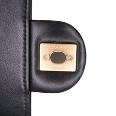 Mini CC Quilted Calfskin Round Moon Messenger Flap