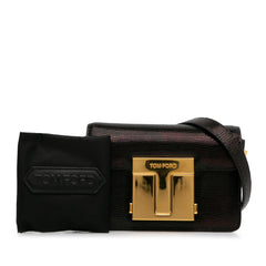 Small T-Clasp Lizard-Embossed Crossbody Bag