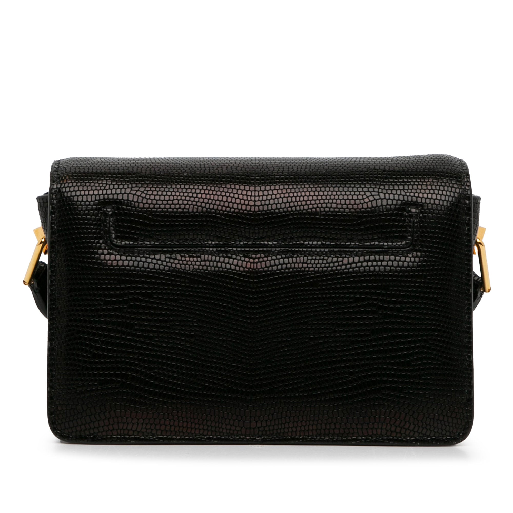 Small T-Clasp Lizard-Embossed Crossbody Bag