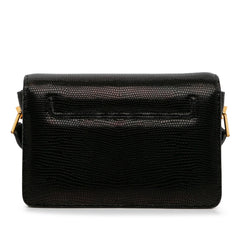 Small T-Clasp Lizard-Embossed Crossbody Bag