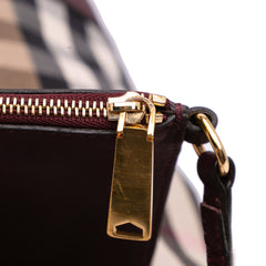 House Check Canvas and Suede Fringe Bucket Bag
