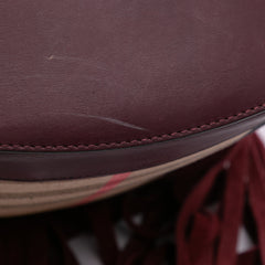 House Check Canvas and Suede Fringe Bucket Bag
