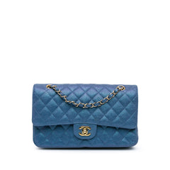 Medium Classic Iridescent Caviar Double Flap