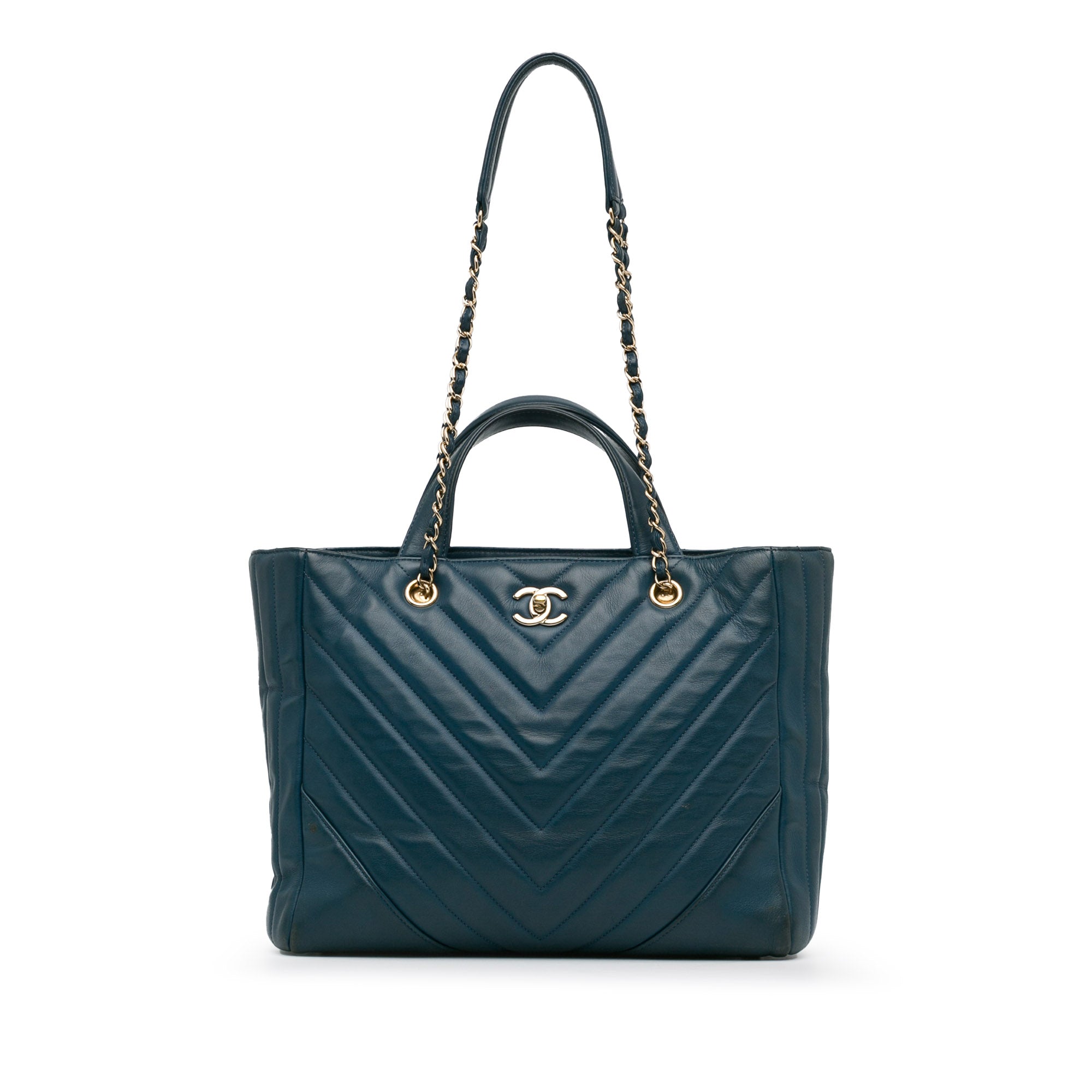 CC Chevron Calfskin Statement Shopping Tote