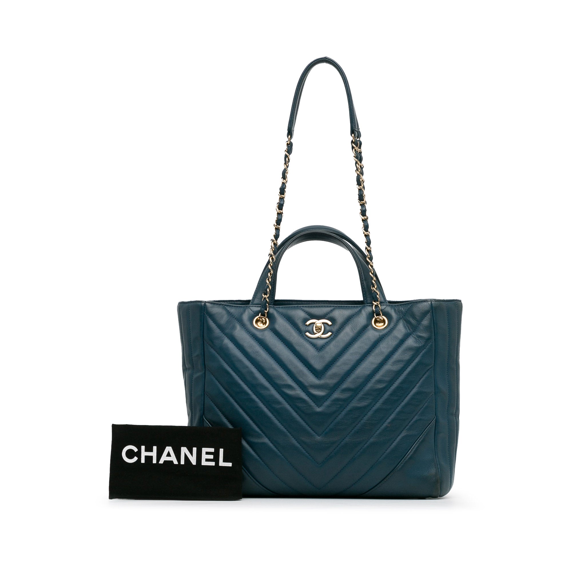 CC Chevron Calfskin Statement Shopping Tote