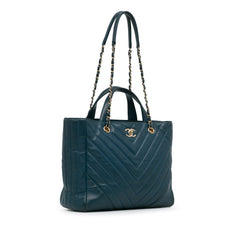 CC Chevron Calfskin Statement Shopping Tote_1