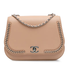 Small Calfskin Braided Chic Flap