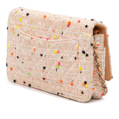 Quilted Tweed Candy Cotton and Beach Ball Wallet On Chain