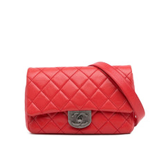 Small Quilted Goatskin Double Carry Waist Chain Flap