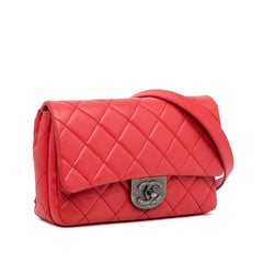 Small Quilted Goatskin Double Carry Waist Chain Flap
