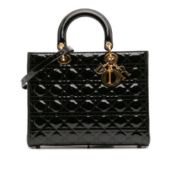 Large Patent Cannage Lady Dior