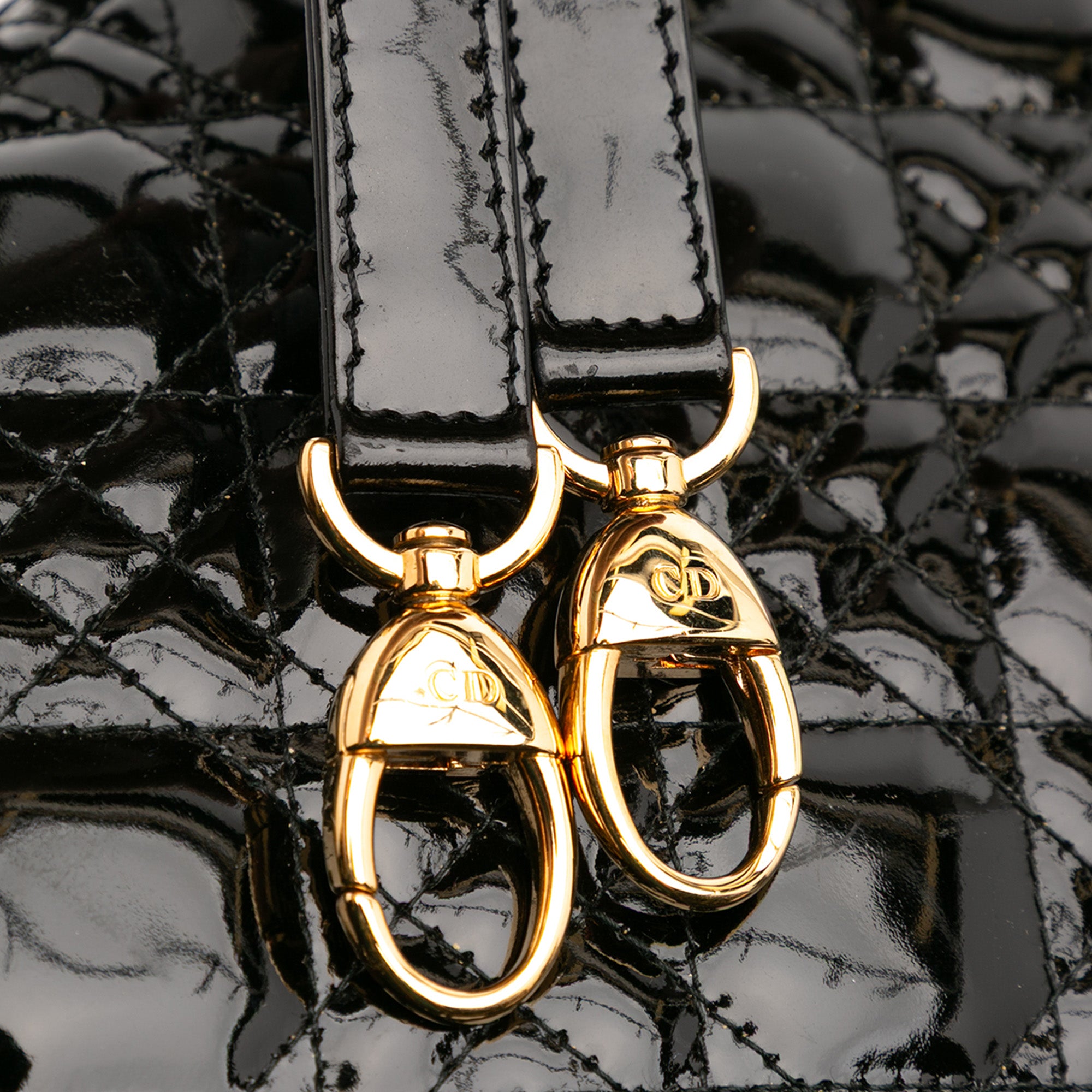 Large Patent Cannage Lady Dior