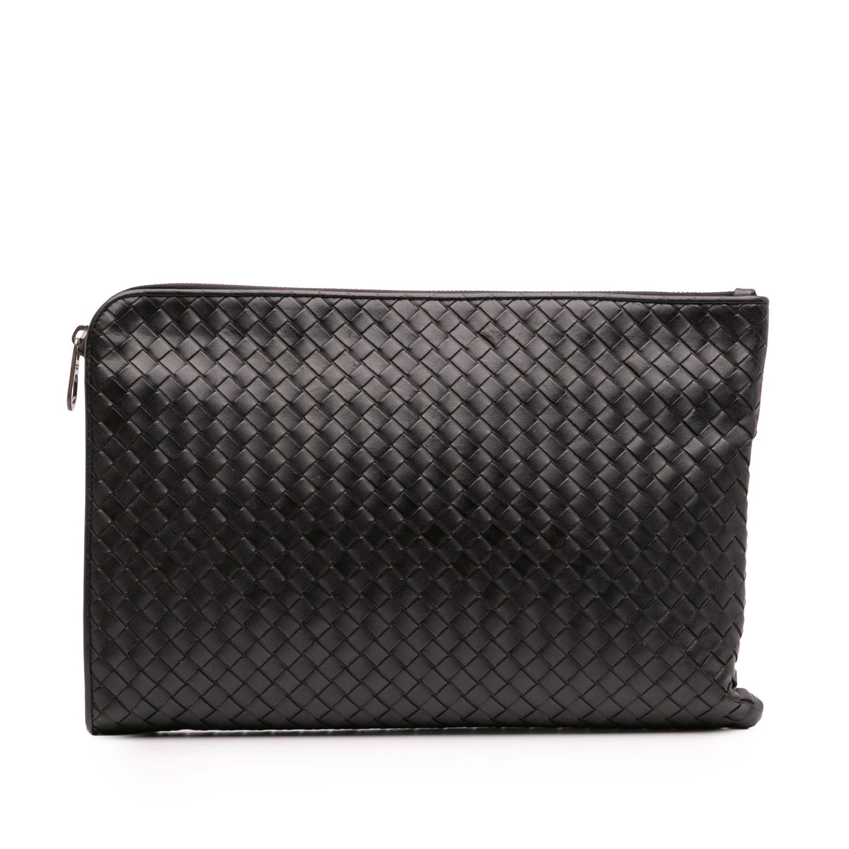 Leather Intrecciato Clutch