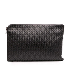 Leather Intrecciato Clutch