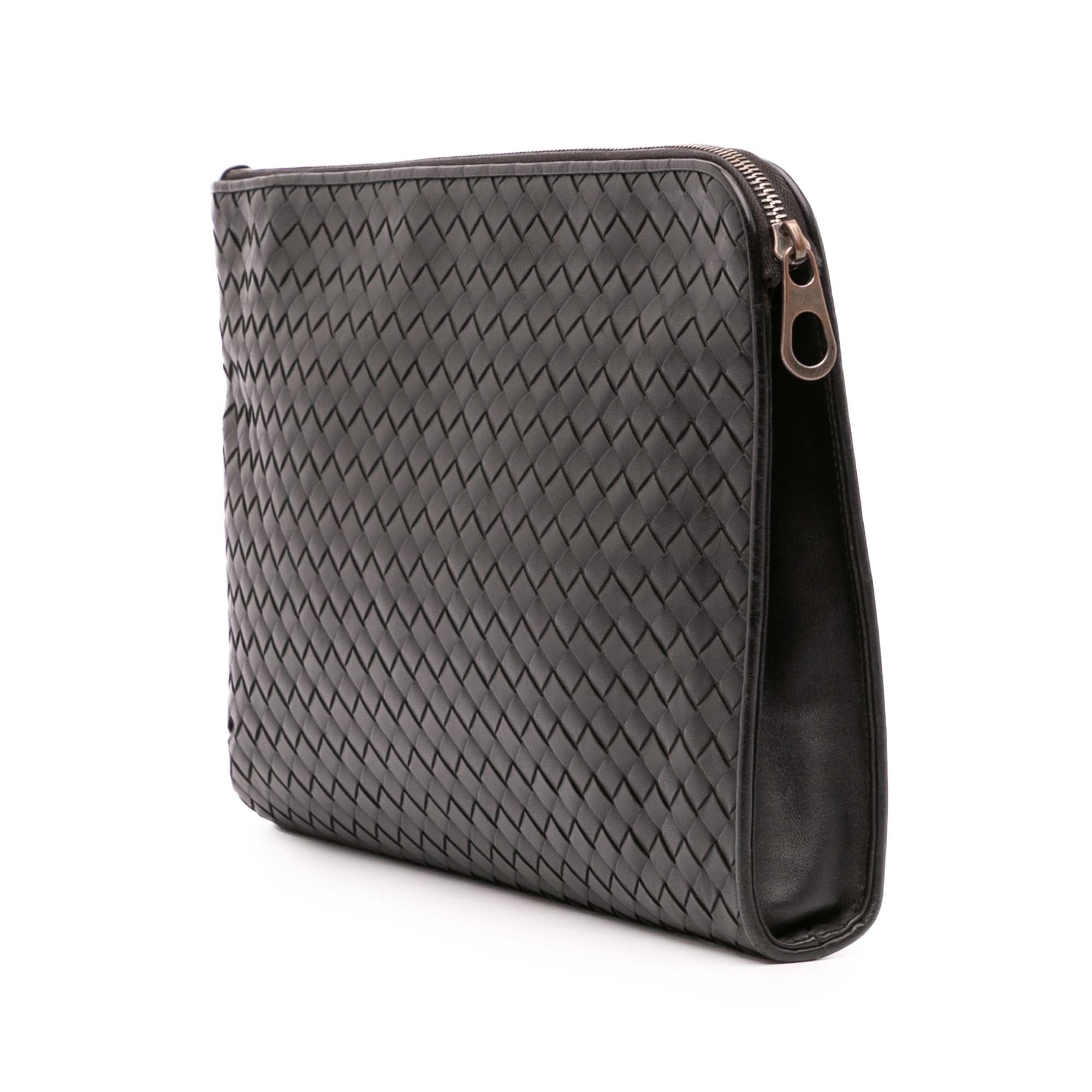 Leather Intrecciato Clutch
