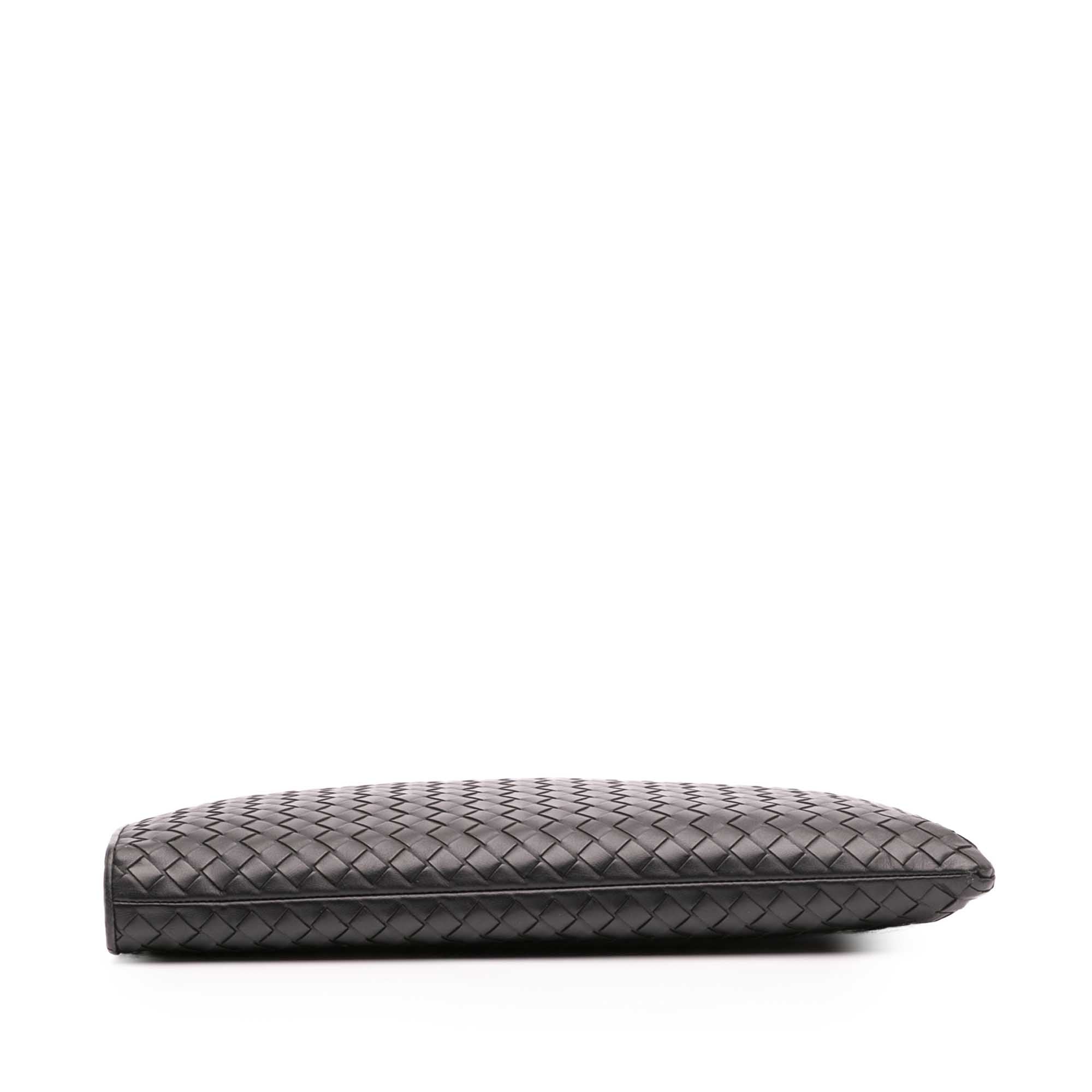 Leather Intrecciato Clutch