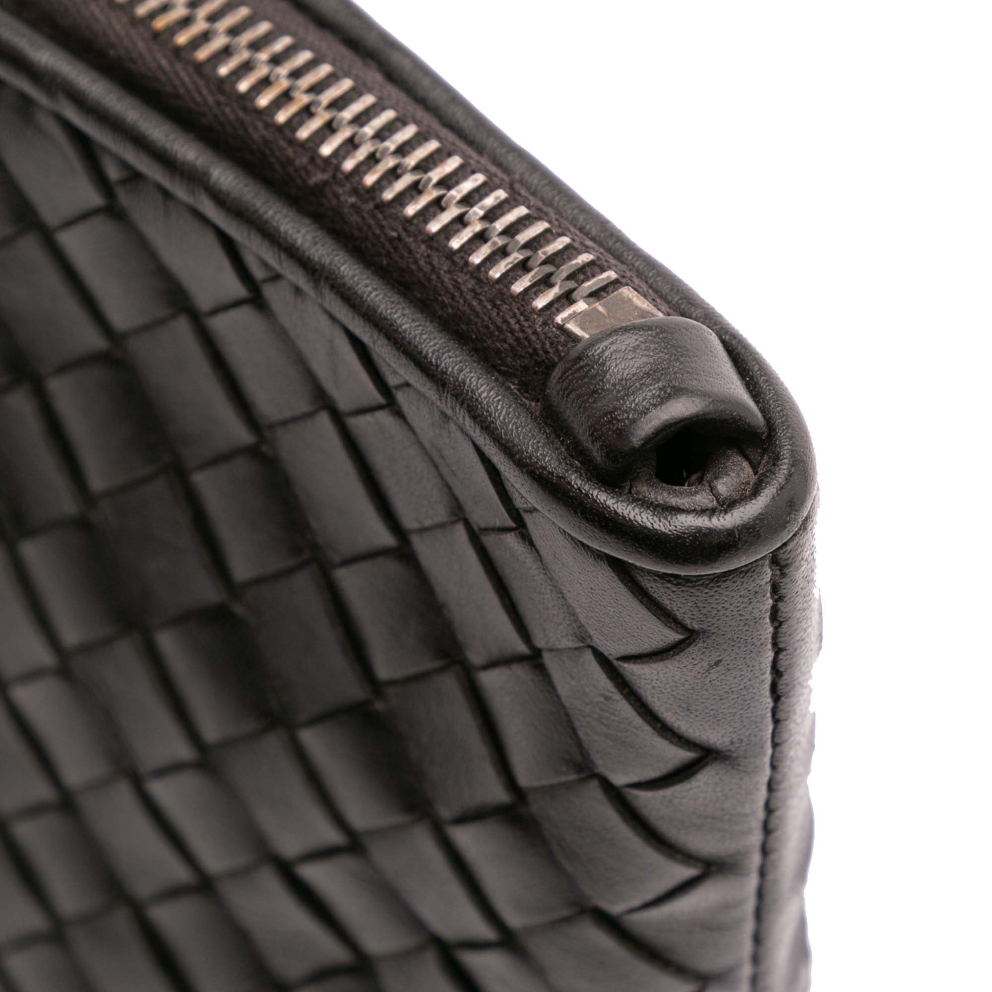 Leather Intrecciato Clutch