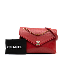 Chevron Lambskin Coco Envelope Flap