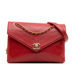 Chevron Lambskin Coco Envelope Flap
