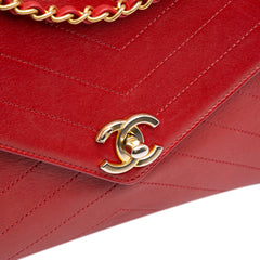 Chevron Lambskin Coco Envelope Flap