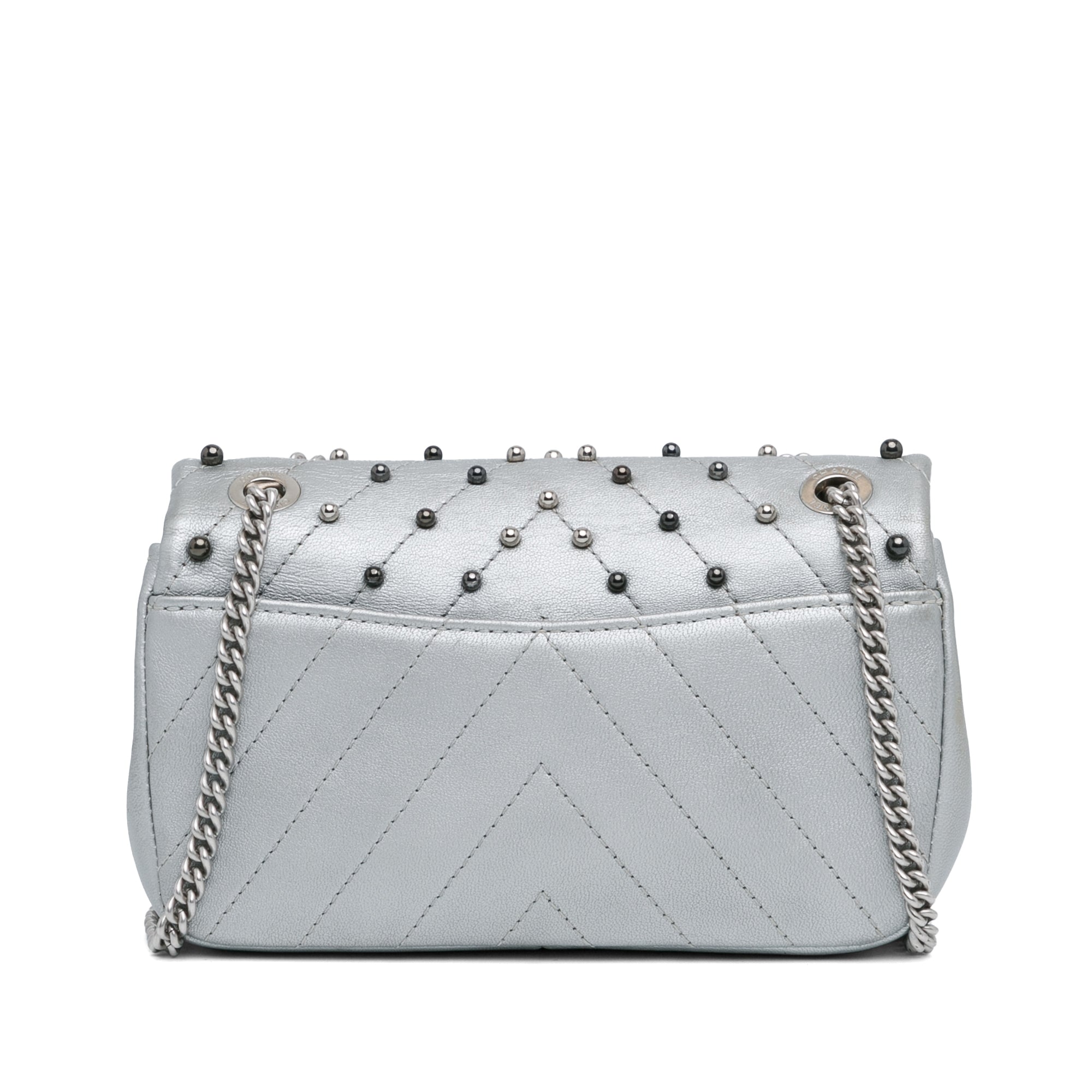 Mini Rectangular Chevron Quilted Lambskin Stud Wars Flap_2