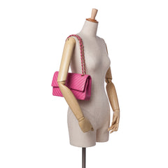 Medium Classic Chevron Lambskin Double Flap