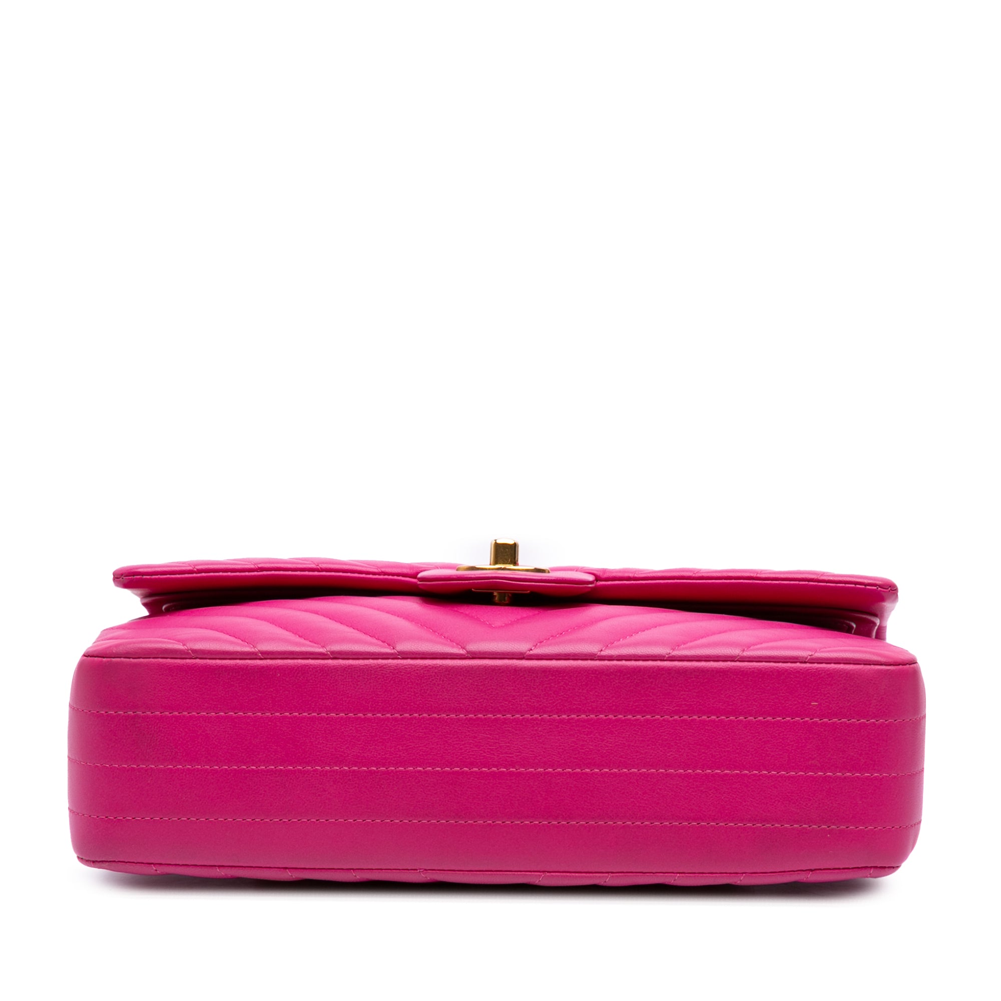 Medium Classic Chevron Lambskin Double Flap