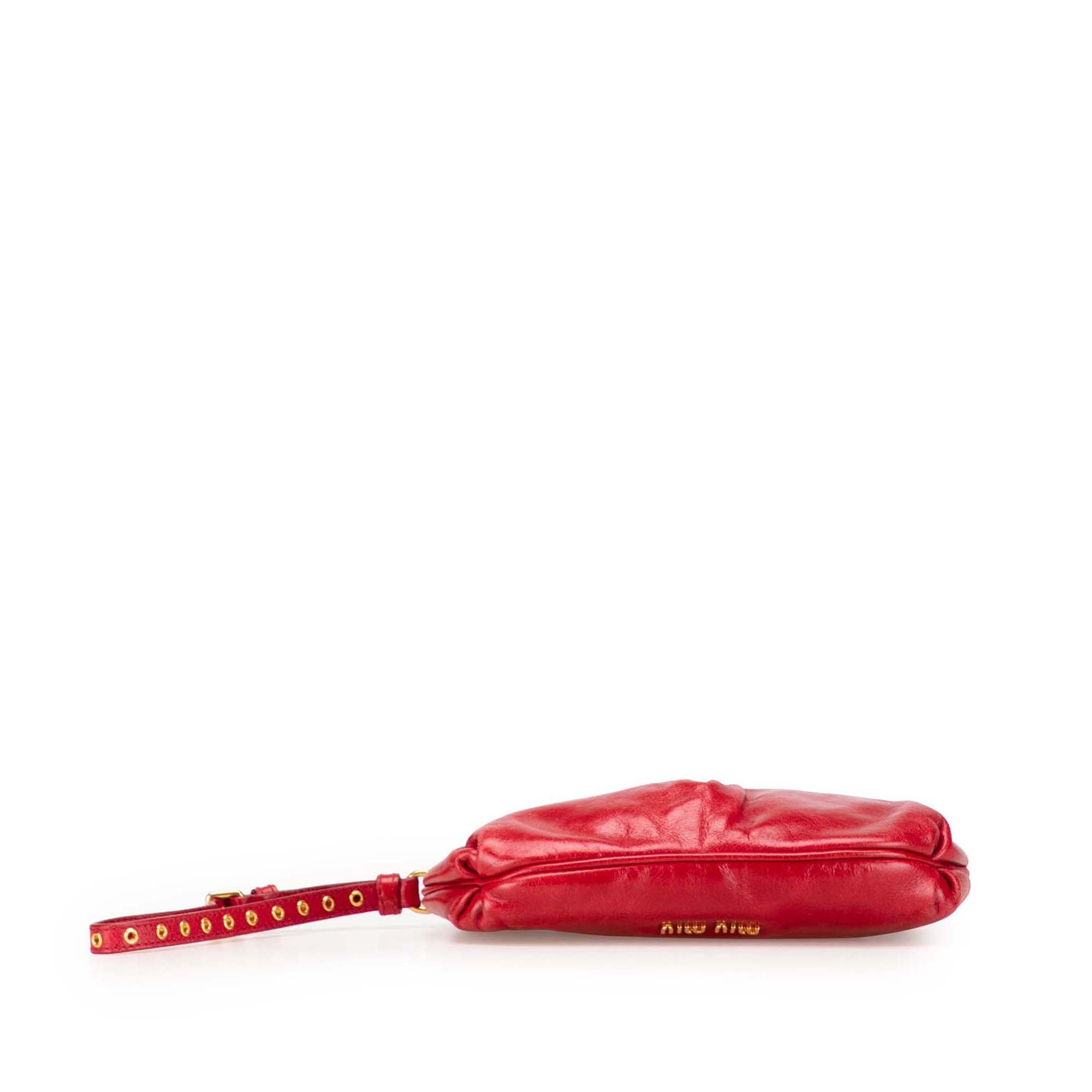 Vitello Shine Bow Wristlet Clutch