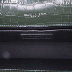 Medium Croc Embossed Leather Kate Tassel Crossbody