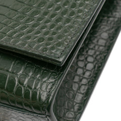 Medium Croc Embossed Leather Kate Tassel Crossbody