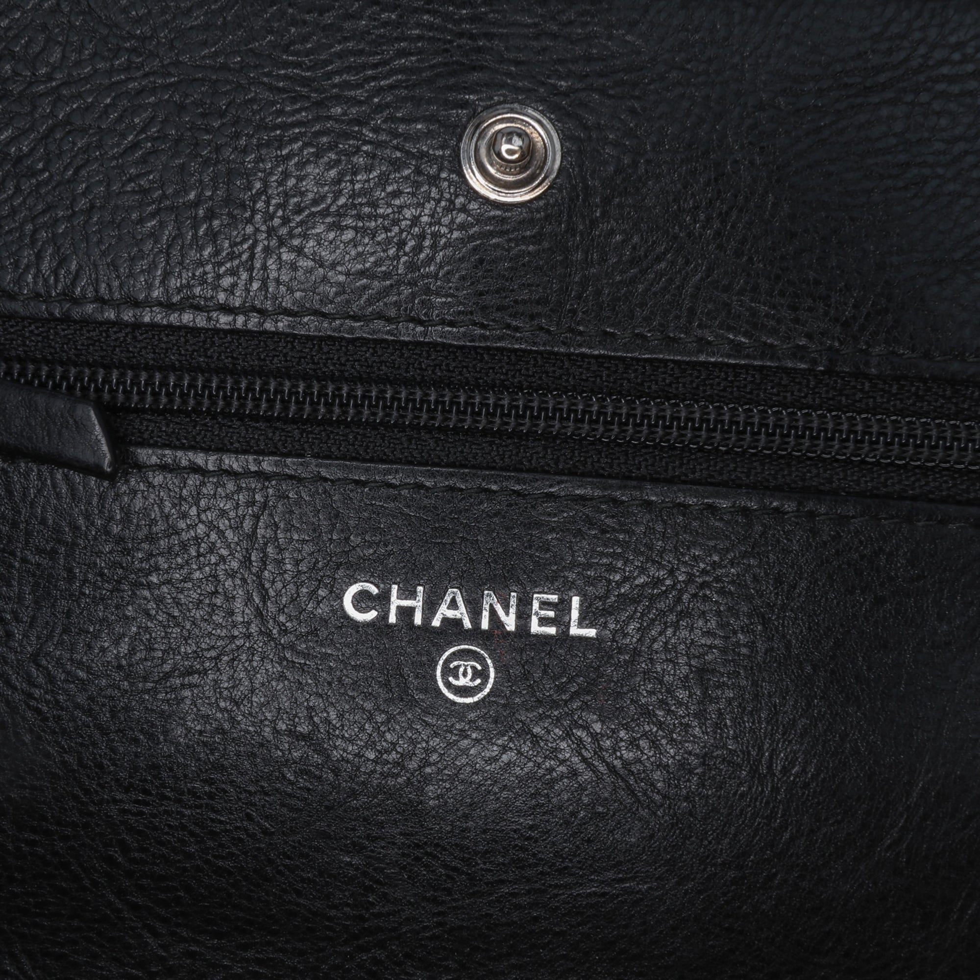 Quilted Crumpled Calfskin So Black Wallet On Chain