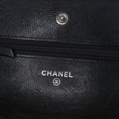 Quilted Crumpled Calfskin So Black Wallet On Chain