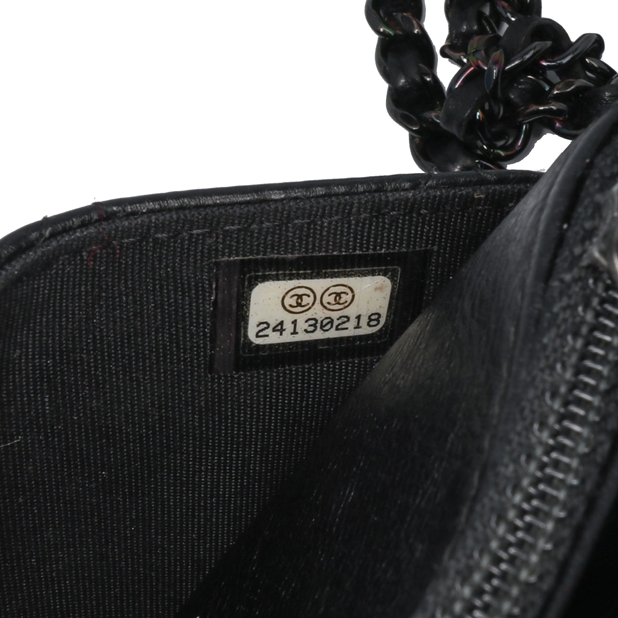 Quilted Crumpled Calfskin So Black Wallet On Chain