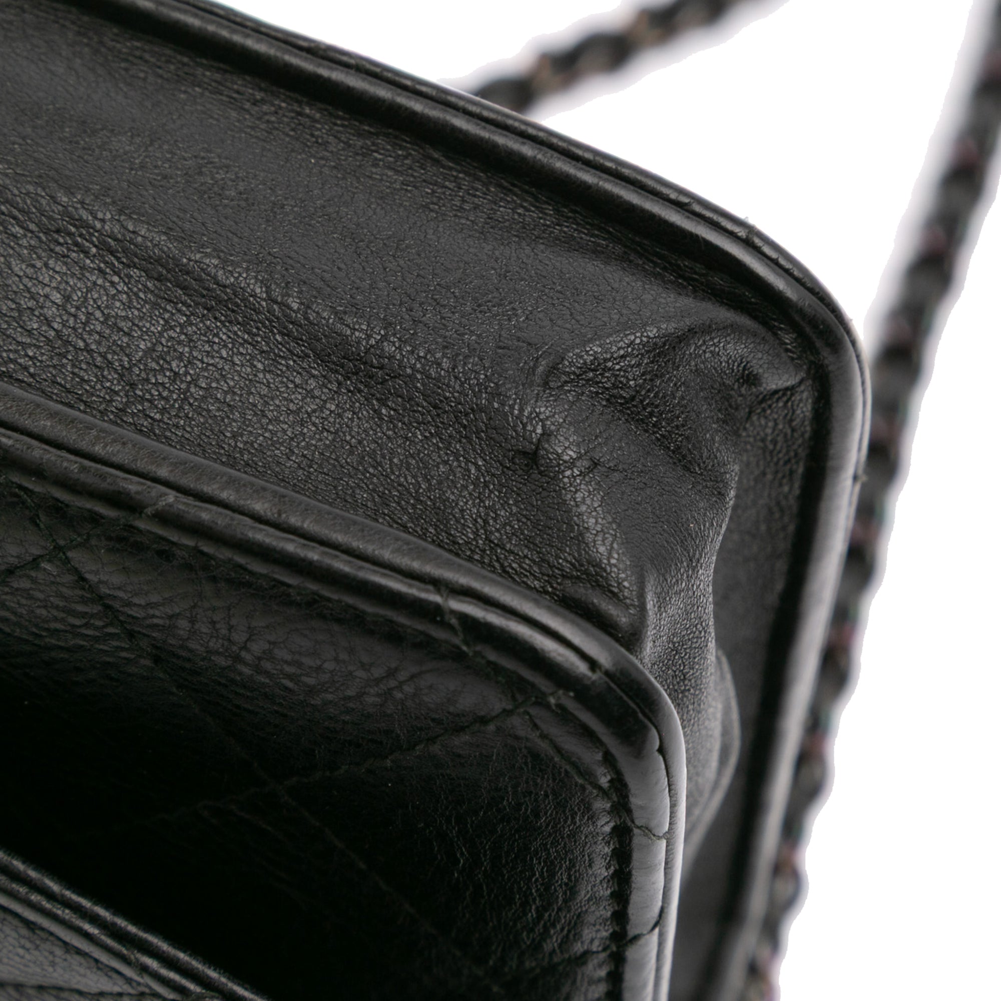 Quilted Crumpled Calfskin So Black Wallet On Chain