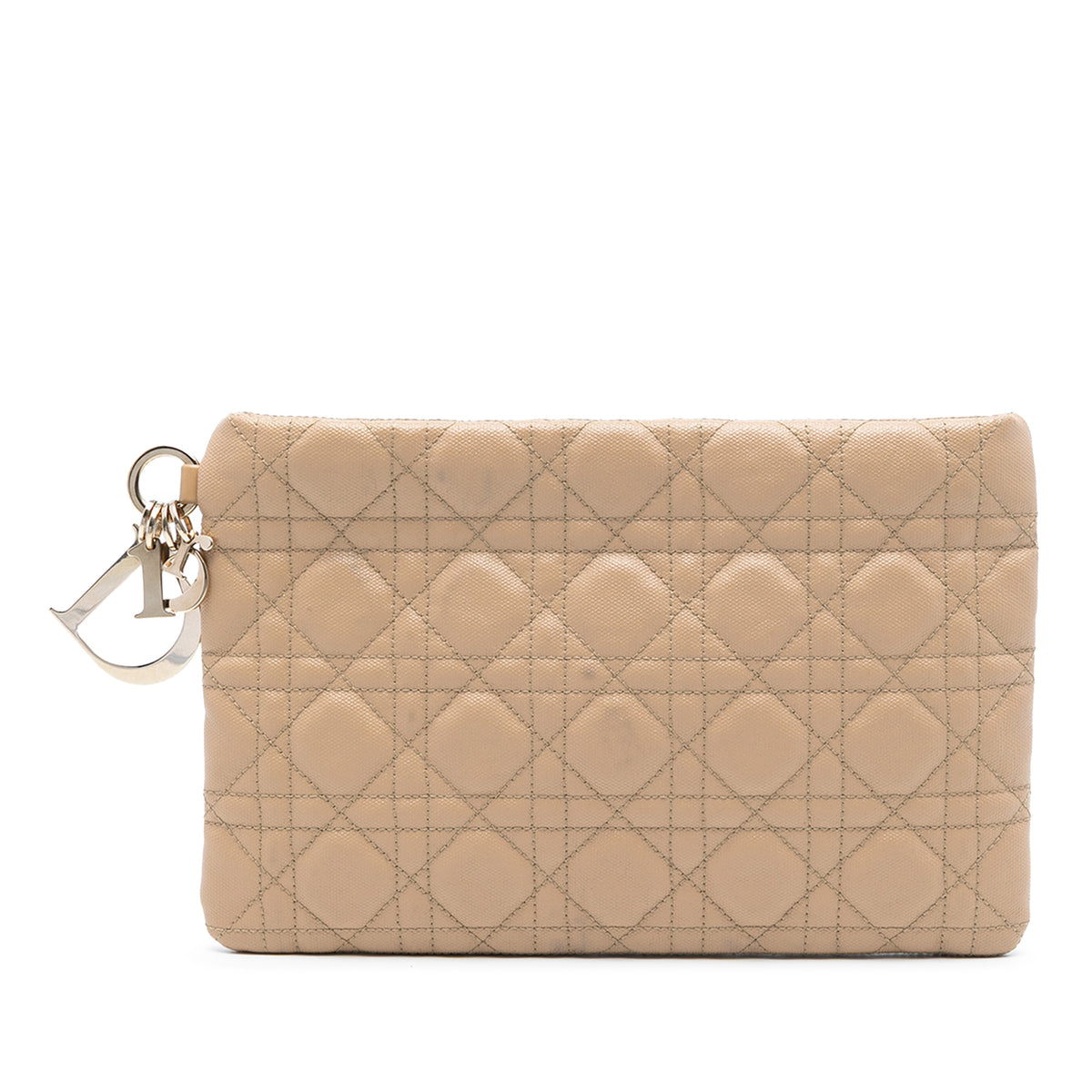 Coated Canvas Cannage Lady Dior Panarea Clutch